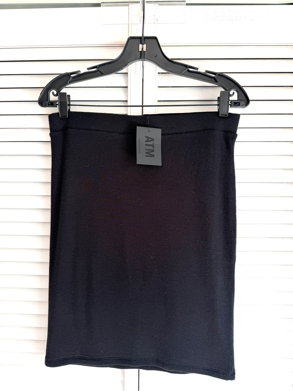 M🖤 ATM Anthony Thomas Melillo Micromodal Ribbed Black Pull On Skirt *NWT*